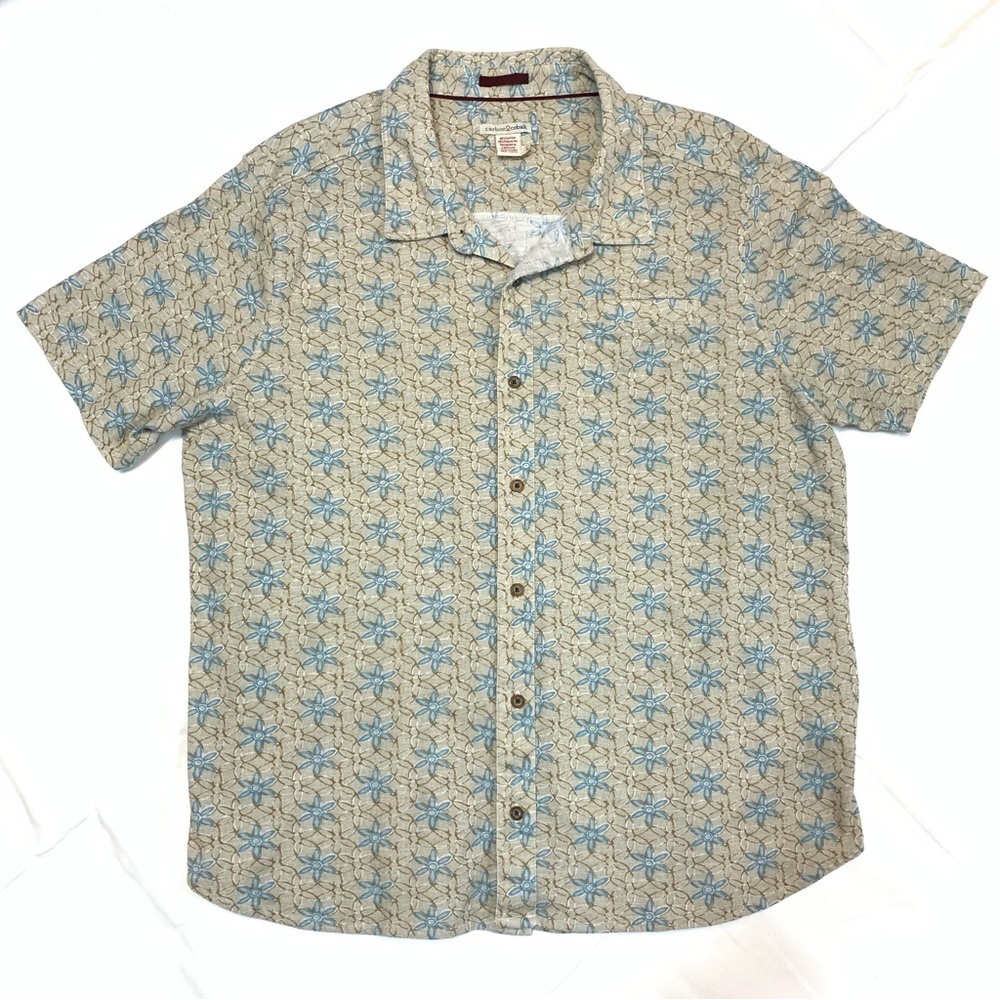 Carbon2Cobalt Men’s Short Sleeve Button Front Shirt Size L